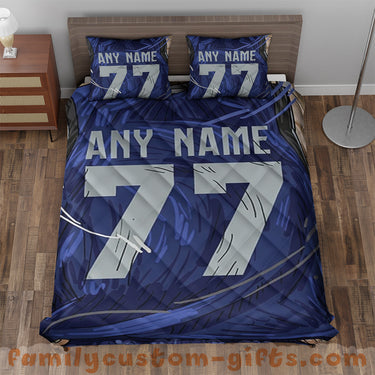Custom Quilt Sets Dallas Jersey Personalized Basketball Premium Quilt Bedding for Men Women